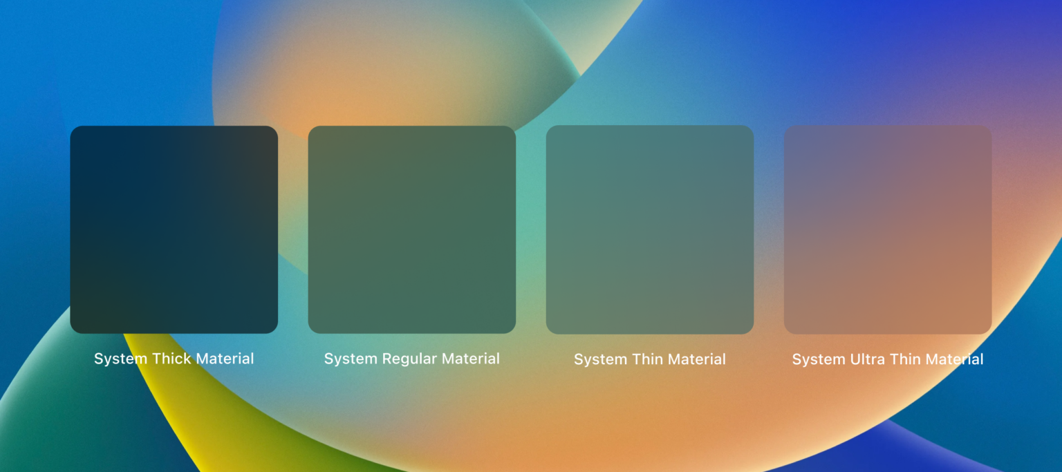 iOS UI kit blur styles