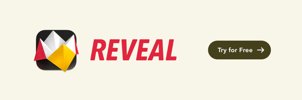 Reveal app logo with try for free offer