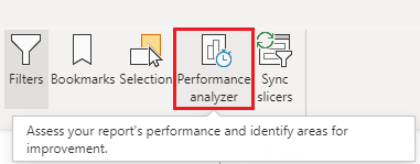 The performance analyser button