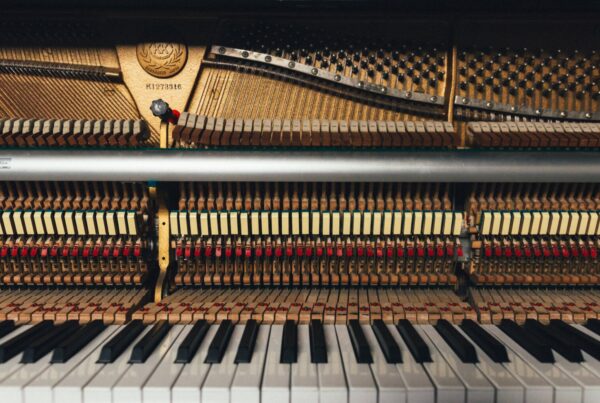 Internal view of a piano