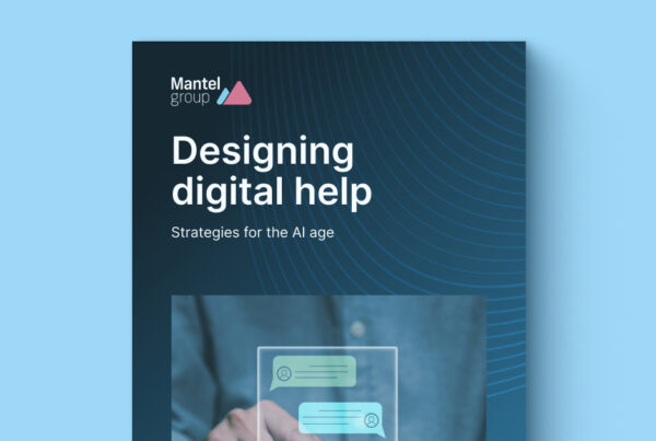 Designing digital help cover page on blue background